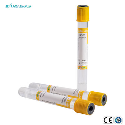 Tube en verre additif 16*100mm de collection de sang de vide du caillot jetable SSGT de gel