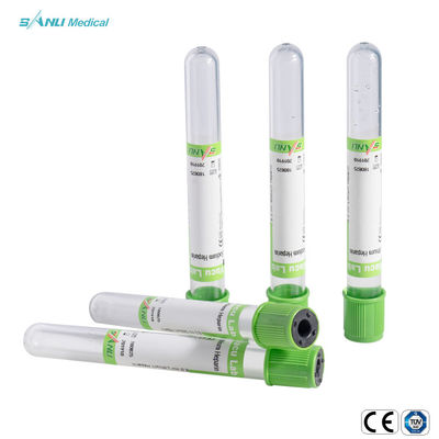 Tubes jetables PSGT 13*100mm de collection de sang de vide de gel d'héparine de sodium/lithium