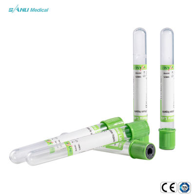 Tubes jetables PSGT 13*100mm de collection de sang de vide de gel d'héparine de sodium/lithium