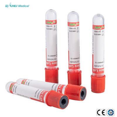 Tube rouge 13*75/13*100*16*100 d'analyse de sang de vide d'activateur stérile jetable de caillot
