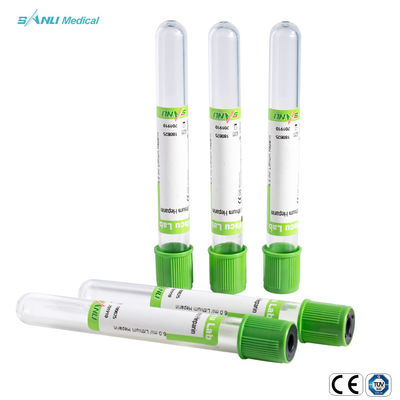 Tube de collection de sang de vide d'héparine de lithium/héparine de sodium