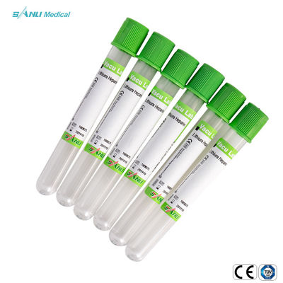 Tube en verre jetable de vert de l'héparine 2ml de lithium pour l'aspiration de sang