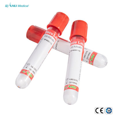 Les tubes jetables de collection de vide d'agrostide blanche CHOIENT le tube d'activateur de caillot