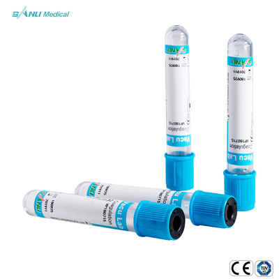 Tubes en verre supérieurs bleus d'essai de coagulation avec l'additif de citrate de sodium de 3,2%