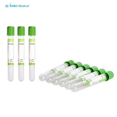 Tube vert en verre jetable d'héparine de lithium pour la collection de sang
