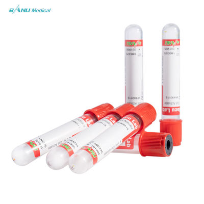 CE de tube d'activateur de caillot d'ANIMAL FAMILIER de tubes de collection de vide de dessus rouge jetable