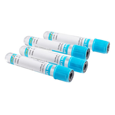 Tubes en verre supérieurs bleus d'essai de coagulation avec l'additif de citrate de sodium de 3,2%