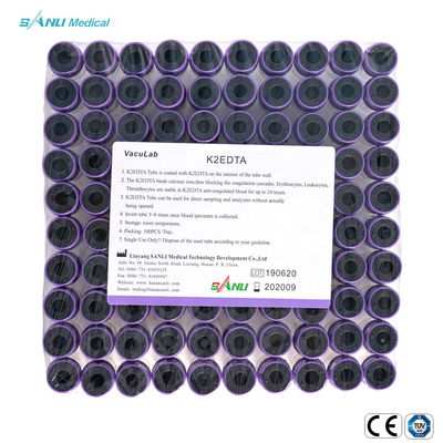 tube stérile de sang total de l'EDTA 6ml de 100pcs Tray Lavender Top Blood Tube