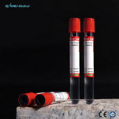 Tubes en verre de collection de sang de plaine de vide qu'aucune OIN d'additif n'a approuvés