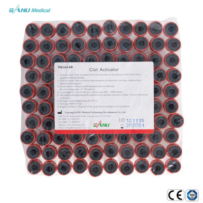 Les tubes en verre de collection du sang 3ml d'agrostide blanche nettoient à l'aspirateur le tube d'activateur de caillot