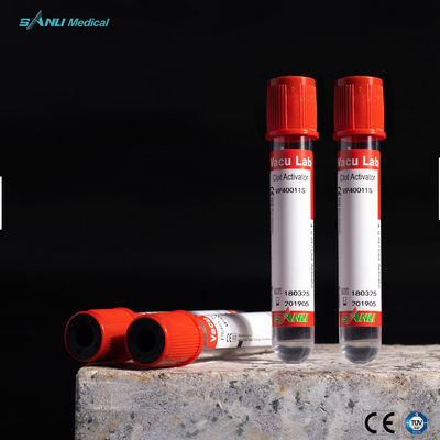 Les tubes en verre de collection du sang 3ml d'agrostide blanche nettoient à l'aspirateur le tube d'activateur de caillot