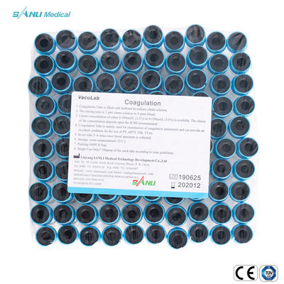 Nettoyez à l'aspirateur le tube de citrate sodique de collection de sang pour l'essai 13x75mm de coagulation