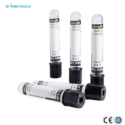 tubes esr de collection de sang de vide de 13x75mm avec du citrate sodique 0.129mol/L