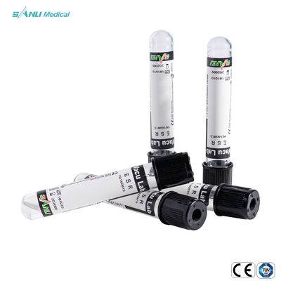 tubes esr de collection de sang de vide de 13x75mm avec du citrate sodique 0.129mol/L