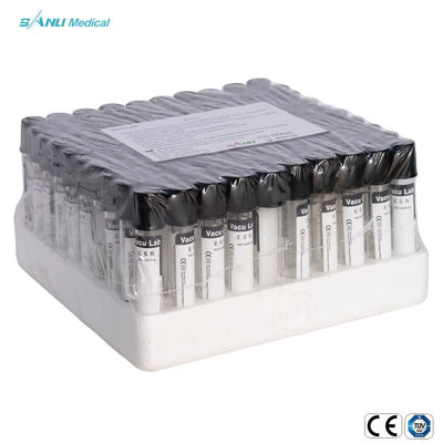 tubes esr de collection de sang de vide de 13x75mm avec du citrate sodique 0.129mol/L