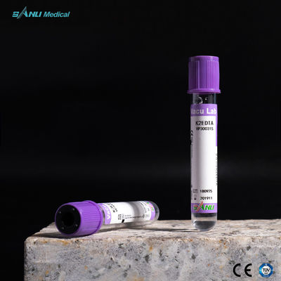 Dessus en plastique de lavande de tubes de collection de sang de l'EDTA K2 pour la détermination de hématologie de sang