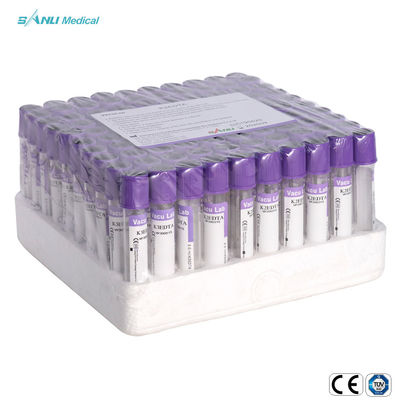 Dessus en plastique de lavande de tubes de collection de sang de l'EDTA K2 pour la détermination de hématologie de sang