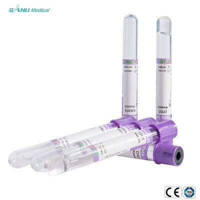 additif en plastique 13x75mm de l'EDTA K3 de tubes de collection du sang 5ml