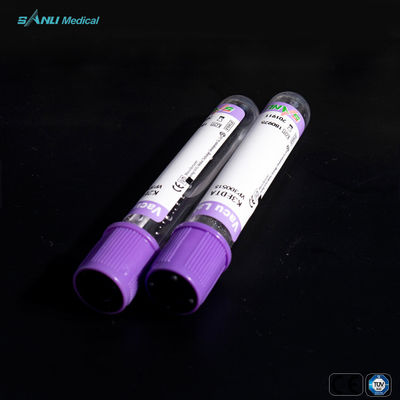 les tubes en plastique supérieurs pourpres K3EDTA de collection de sang ont enduit l'emballage du plateau 100pcs