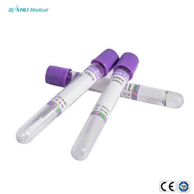 les tubes en plastique supérieurs pourpres K3EDTA de collection de sang ont enduit l'emballage du plateau 100pcs