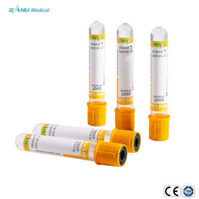 tube supérieur jaune du sang 4ml des tubes en plastique SST de collection pour des déterminations de sérum