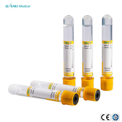 Les tubes en plastique de collection de sang de SSGT gélifient et coagulent tube d'activateur pour la séparation de sérum