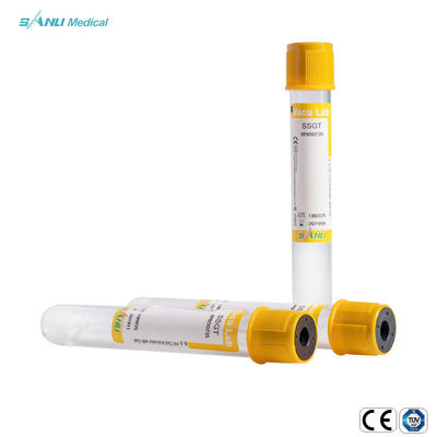 Les tubes en plastique de collection de sang de SSGT gélifient et coagulent tube d'activateur pour la séparation de sérum