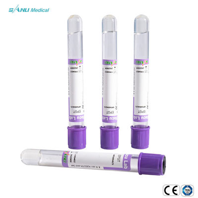 Tubes en verre de collection de sang de l'EDTA K2 avec le gel 13x75mm pour la hématologie