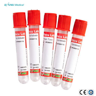 Tube simple de sang d'agrostide blanche des tubes 13x75mm de collection de sang en verre de sérodiagnostics