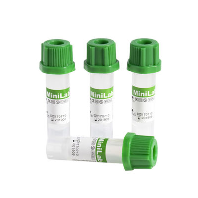 Tube supérieur vert d'héparine de lithium du tube capillaire 0.25ml de sang