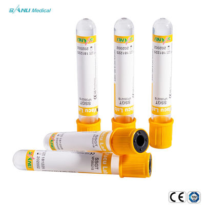 Tube en verre additif 5-9ml IVD 16x100mm de collection de sang de vide du caillot SSGT de gel