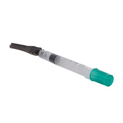Seringue médicale 3ml jetable 22G de collection de sang artériel de sécurité stérile
