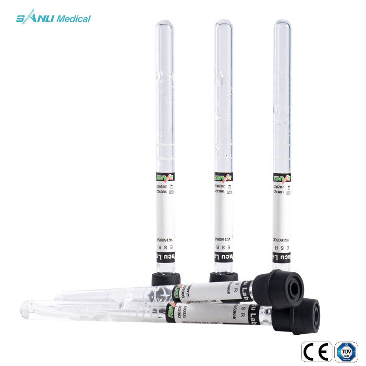 Verre de vide du tube 1.6ml de collection de sang du citrate sodique de la CE 3,8% esr jetable